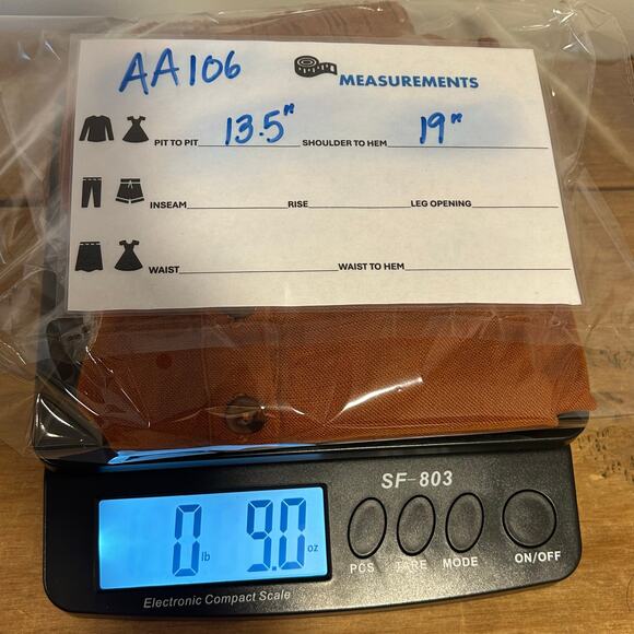 SPELL & THE GYPSY Sz S Peplum Burnt Orange 3/4 Peasant Sleeve Boho Minimalist - Picture 10 of 10